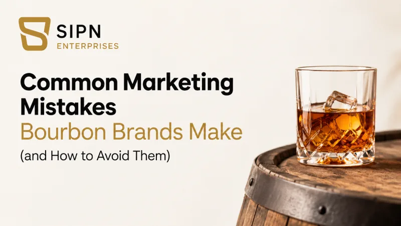 Bourbon glass on barrel with SIPN Enterprises marketing mistakes