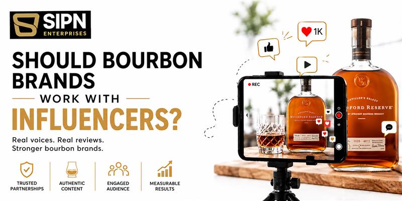Phone recording bourbon bottles for influencer content on tripod